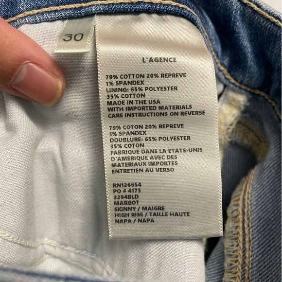 L’AGENCE - MARGOT HIGH RISE SKINNY JEANS in NAPA MED. WASHED SIZE 30 New! - Picture 8 of 12
